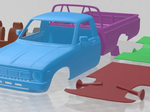 Toyota Hilux 일반 택시 1978 인쇄용 자동차 3D 프린트 모델