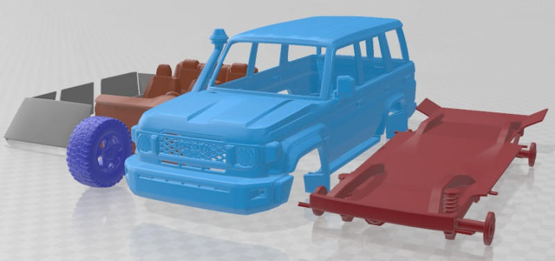 Toyota Land Cruiser 70 GXL 2024 Printable Car Modelo de Impressão 3D .c4d .max .obj .3ds .fbx .stl .blend