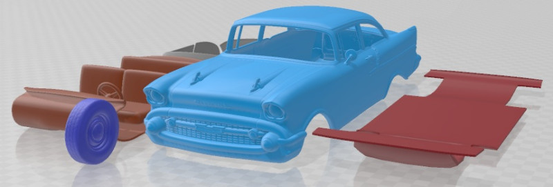 Chevrolet 150 Sedan 1957 Printable Car 3D-printmodel .c4d .max .obj .3ds .fbx .stl .blend 