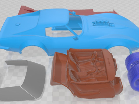 Chevrolet Corvette C3 1969 Pro Touring Printable Car 3D Print Model