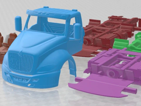 International RH Day Cab Tractor Truck 2018 Printable Truck 3D Print Model