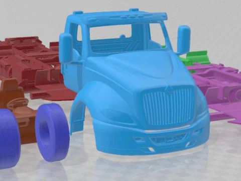 International RH Day Cab Tractor Truck 2018 Printable Truck 3D Print Model