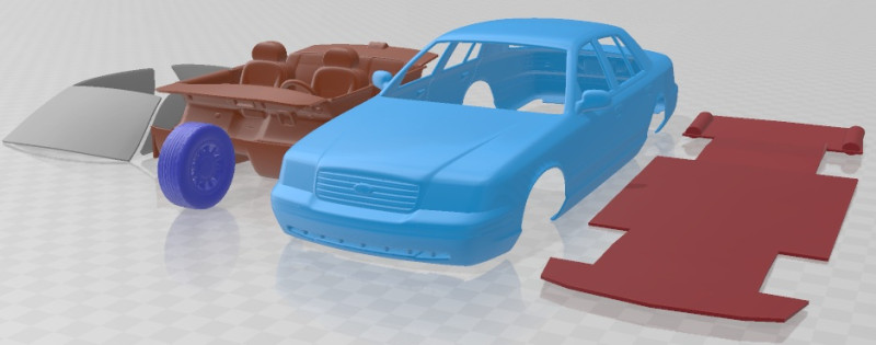 Crown Victoria 1998 Printable Car in separate parts Modelo de Impressão 3D .c4d .max .obj .3ds .fbx .stl .blend