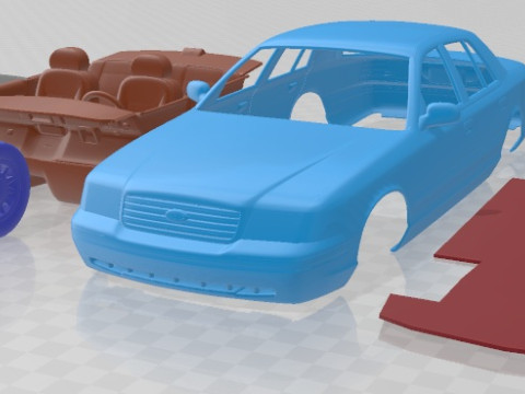 Crown Victoria 1998 Printable Car in separate parts 3D Print Model
