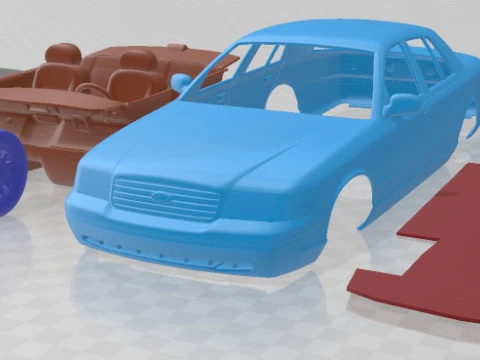 Crown Victoria 1998 Printable Car in separate parts 3D Print Model