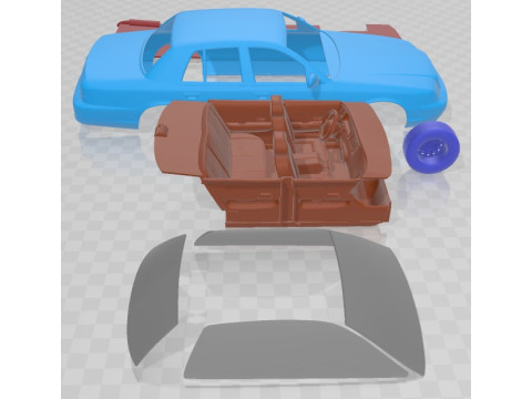 Crown Victoria 1998 Printable Car in separate parts Modelo de Impressão 3D