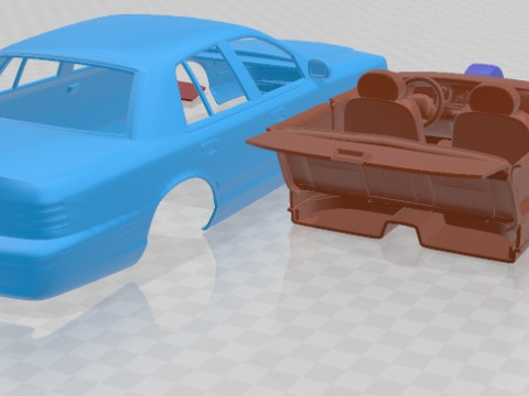 Crown Victoria 1998 Printable Car in separate parts Modelo de Impressão 3D
