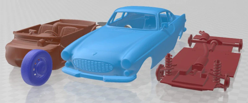 Volvo P1800 1972 Printable Car 3D Print Model .c4d .max .obj .3ds .fbx .stl .blend 