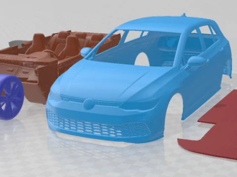 Volkswagen Golf GTE 5 Door 2020 Printable Car 3D Print Model