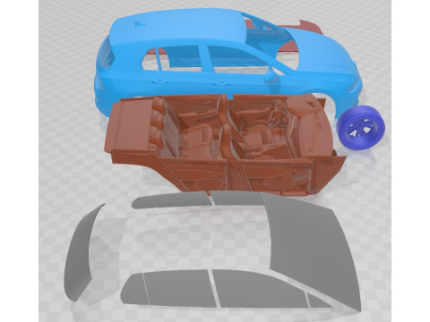 Volkswagen Golf GTE 5 Door 2020 Printable Car Modello di stampa 3D