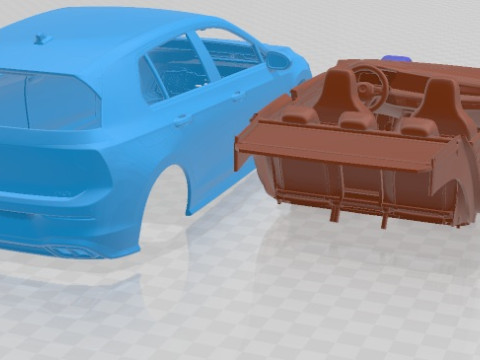 Volkswagen Golf GTE 5 Door 2020 Printable Car Modello di stampa 3D