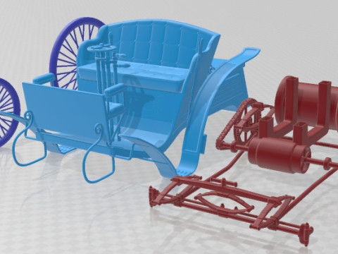 Benz Velo 1894 Printable Car 3D Baskı Modeli