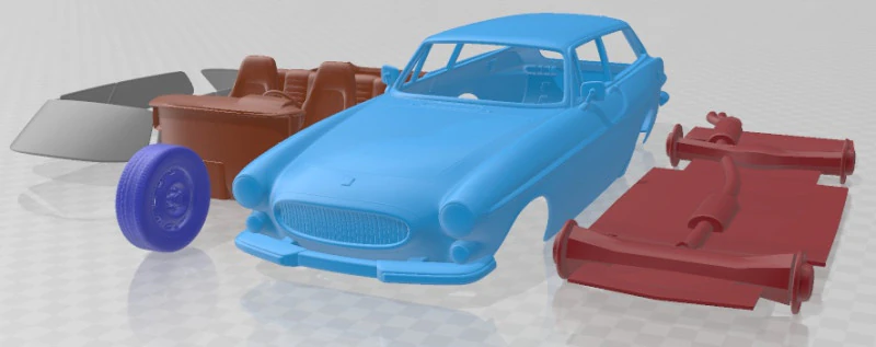 Volvo P1800 1973 Printable Car 3D Print Model .c4d .max .obj .3ds .fbx .stl .blend 