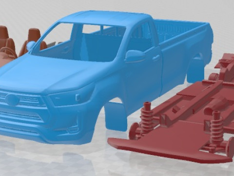 Toyota Hilux Regular Cab 2021 Printable Car Modelo de impresión 3D