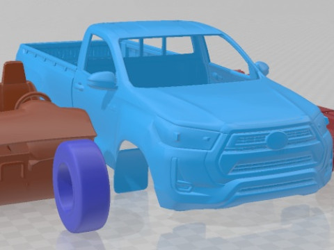 Toyota Hilux Regular Cab 2021 Printable Car 3D प्रिंट मॉडल