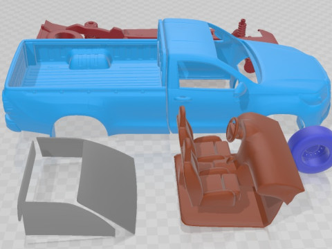 Toyota Hilux Regular Cab 2021 Printable Car 3D प्रिंट मॉडल