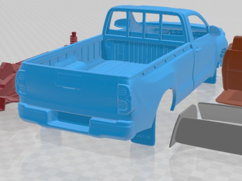 Toyota Hilux Regular Cab 2021 Printable Car 3D प्रिंट मॉडल