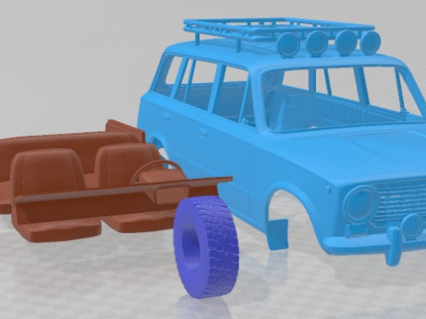 VAZ Zhiguli 2102 1971 Off Road Printable Car Modello di stampa 3D