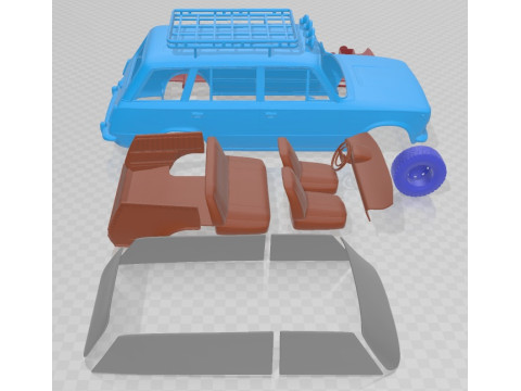 VAZ Zhiguli 2102 1971 Off Road Printable Car Modello di stampa 3D