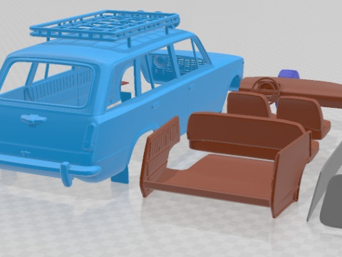 VAZ Zhiguli 2102 1971 Off Road Printable Car Modello di stampa 3D