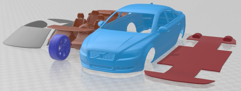 Volvo S80 2005 Printable Car 3D printmodel .c4d .max .obj .3ds .fbx .stl .blend