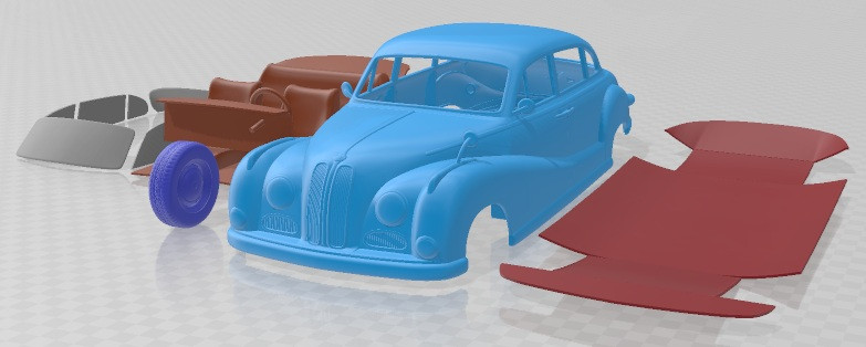 501 Saloon 1952 Printable Car 3D 프린트 모델 .c4d .max .obj .3ds .fbx .stl .blend 