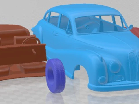 501 Saloon 1952 Printable Car 3D Print Model