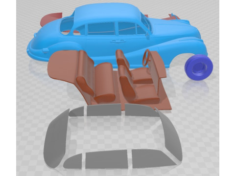 501 Saloon 1952 Printable Car 3D 프린트 모델