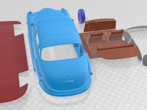 501 Saloon 1952 Printable Car 3D 프린트 모델
