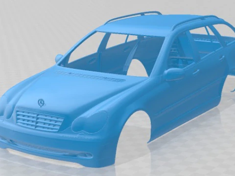 Mercedes Benz Classe C W203 Estate 2005 Carrosserie imprimable Modèles 3D en vedette