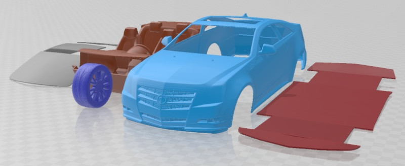 Cadillac CTS Coupe 2011 Printable Car Modello di stampa 3D .c4d .max .obj .3ds .fbx .stl .blend 