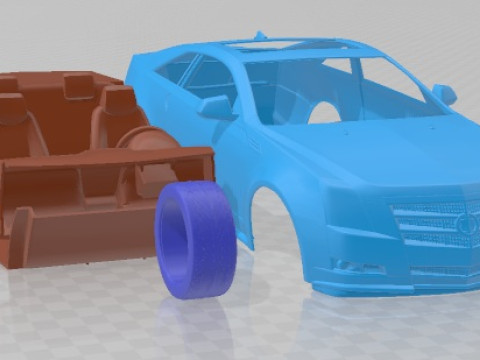 Cadillac CTS Coupe 2011 Printable Car Modello di stampa 3D