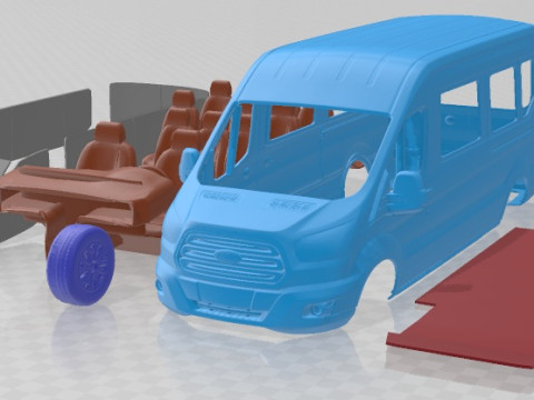 Transit Passenger 2014 Printable Van 3D-Druckmodell