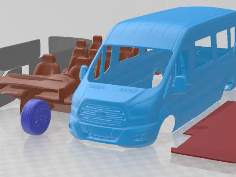 Furgoneta imprimible Transit Passenger 2014 Modelo de impresión 3D