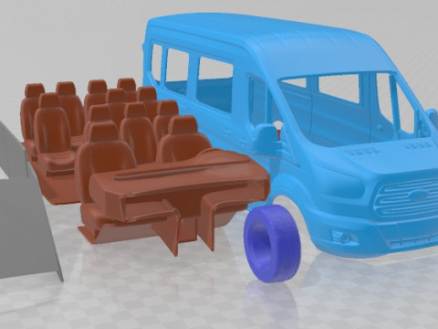 Transit Passenger 2014 Printable Van Modelo de impresión 3D