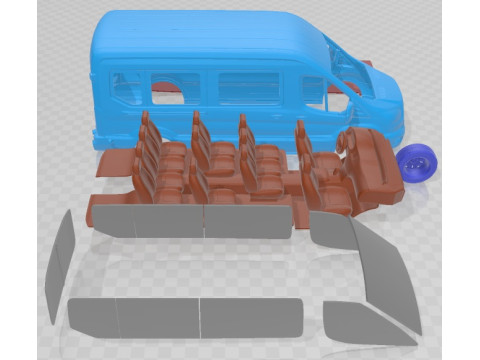 Transit Passenger 2014 Printable Van Modelo de impresión 3D