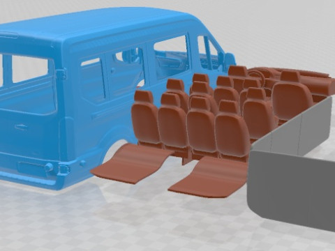 Transit Passenger 2014 Printable Van Modelo de impresión 3D