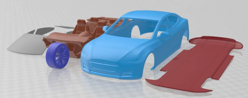 Tesla Model S 2013 Printable Car 3D Print Model .c4d .max .obj .3ds .fbx .stl .blend 