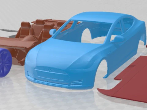 Tesla Model S 2013 Printable Car 3D Print Model