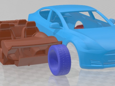 Tesla Model S 2013 Printable Car 3D-printmodel