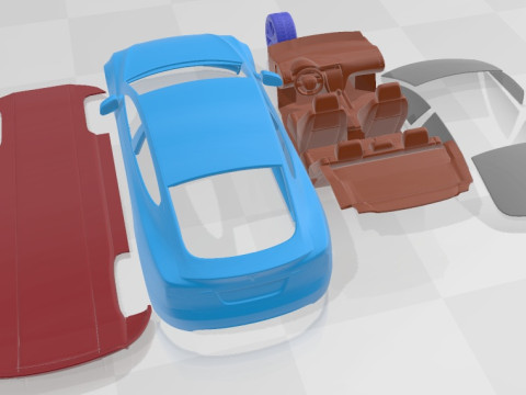 Tesla Model S 2013 Printable Car 3D-printmodel