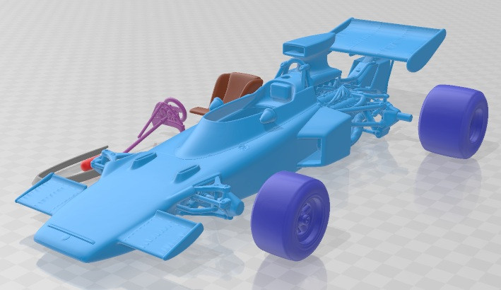 Lotus 72d John Player Special 1970 Printable Car 3D Baskı Modeli .c4d .max .obj .3ds .fbx .stl .blend