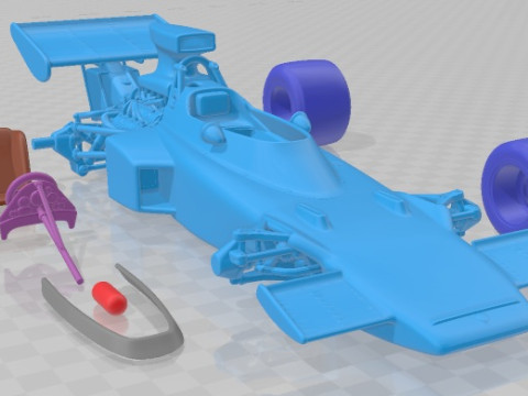 Lotus 72d John Player Special 1970 Printable Car 3D Baskı Modeli