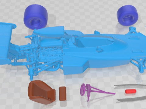 Lotus 72d John Player Special 1970 Printable Car 3D Baskı Modeli