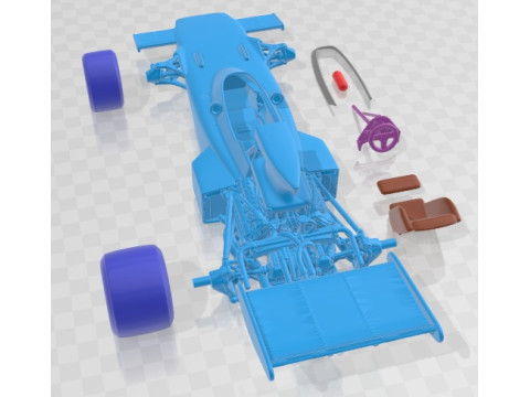 Lotus 72d John Player Special 1970 Printable Car 3D Baskı Modeli