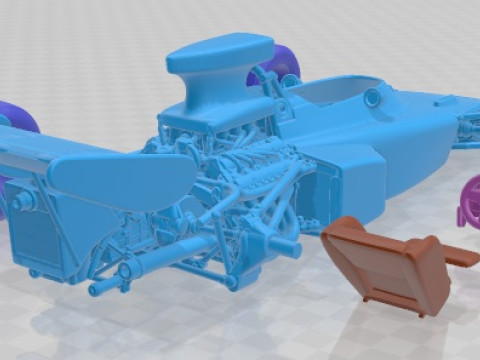 Lotus 72d John Player Special 1970 Printable Car 3D Baskı Modeli