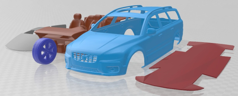 Volvo XC70 2008 Printable Car 3D 打印模型 .c4d .max .obj .3ds .fbx .stl .blend 