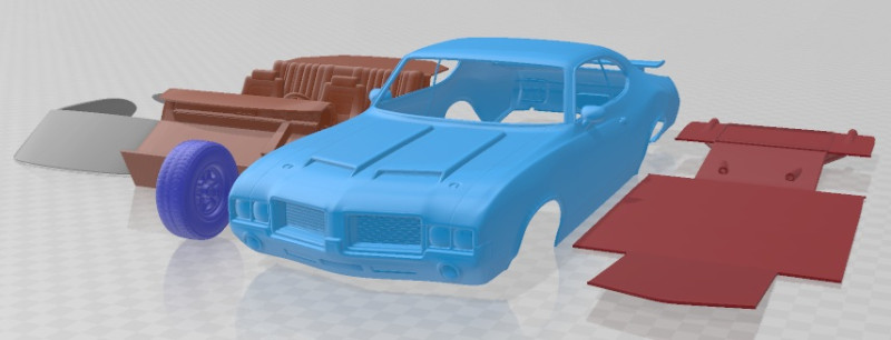 Oldsmobile Cutlass 442 1971 Printable Car 3D 打印模型 .c4d .max .obj .3ds .fbx .stl .blend 