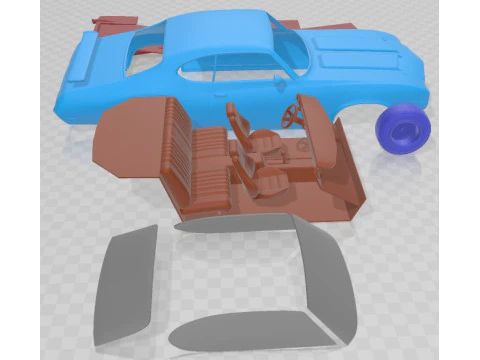 Oldsmobile Cutlass 442 1971 Printable Car 3D Print Model