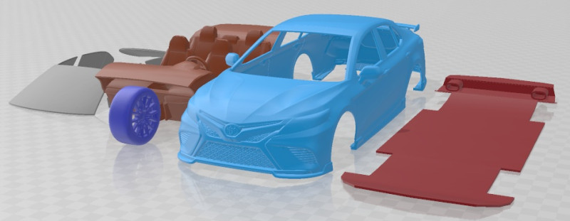 Toyota Camry TRD 2020 Printable Car Model Cetak 3D .c4d .max .obj .3ds .fbx .stl .blend 